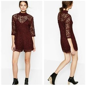 Zara Floral Guipure Lace Jumpsuit Playsuit 5580/249 S